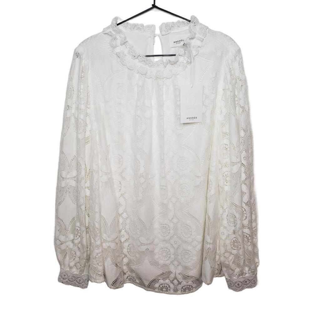 NWT Andree by Unit Women's Sx 1X Lace Victorian Style Blouse (1640) - Picture 1 of 5